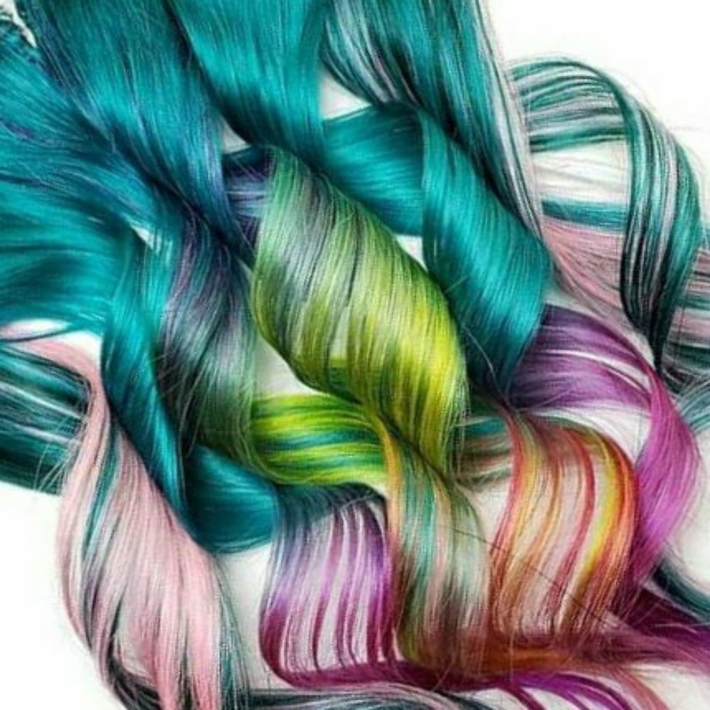 10 inch Rainbow mermaid ombre hair extensions human hair for shoulder length